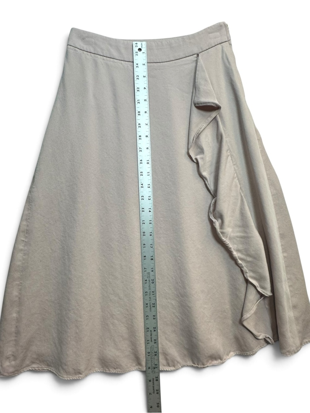 J.Crew 365 Blush Pink Ruffle Midi Skirt Size 2 Lyocell A-Line - Picture 6 of 10
